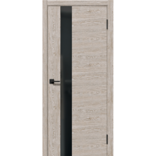 Дверь межкомнатная Дубрава Сибирь Галактика АТЛАНТ Латте, стекло черное, кромка